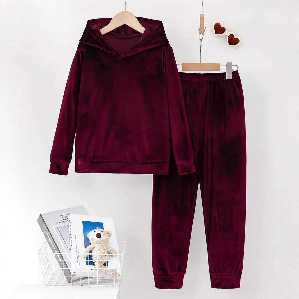 New Women'S Flannel Hooded Long-Sleeved Sweatshirt