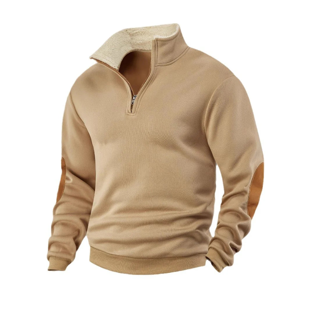 Retro patchwork embroidered men's knitted sweater