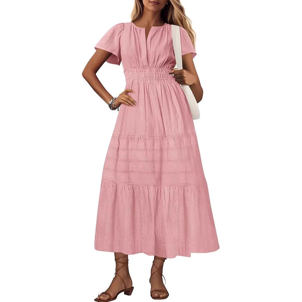 V-neck puff sleeve women's clothing